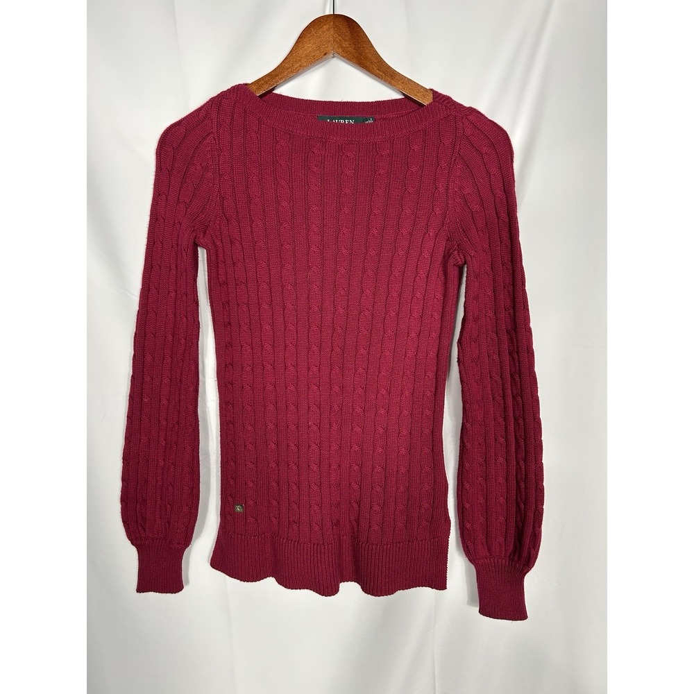 LRL‎ Ralph Lauren Womens XXS Cable Knit Sweater Y2K Preppy Fall Heritage Classy